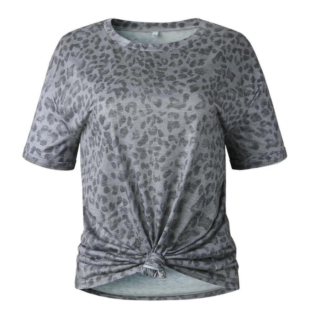 Round Neck Short Sleeve T-Shirt animal print